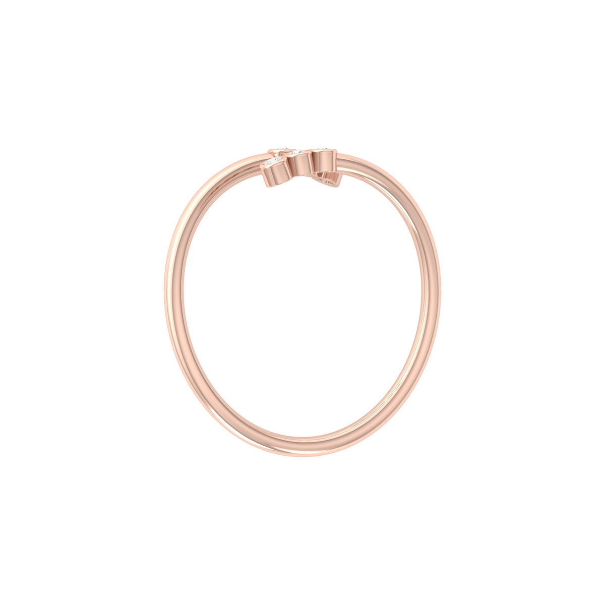 Delicate Round Diamond Bezel Set Open Cuff Ring for Her - HIGHCARAT DIAMONDS