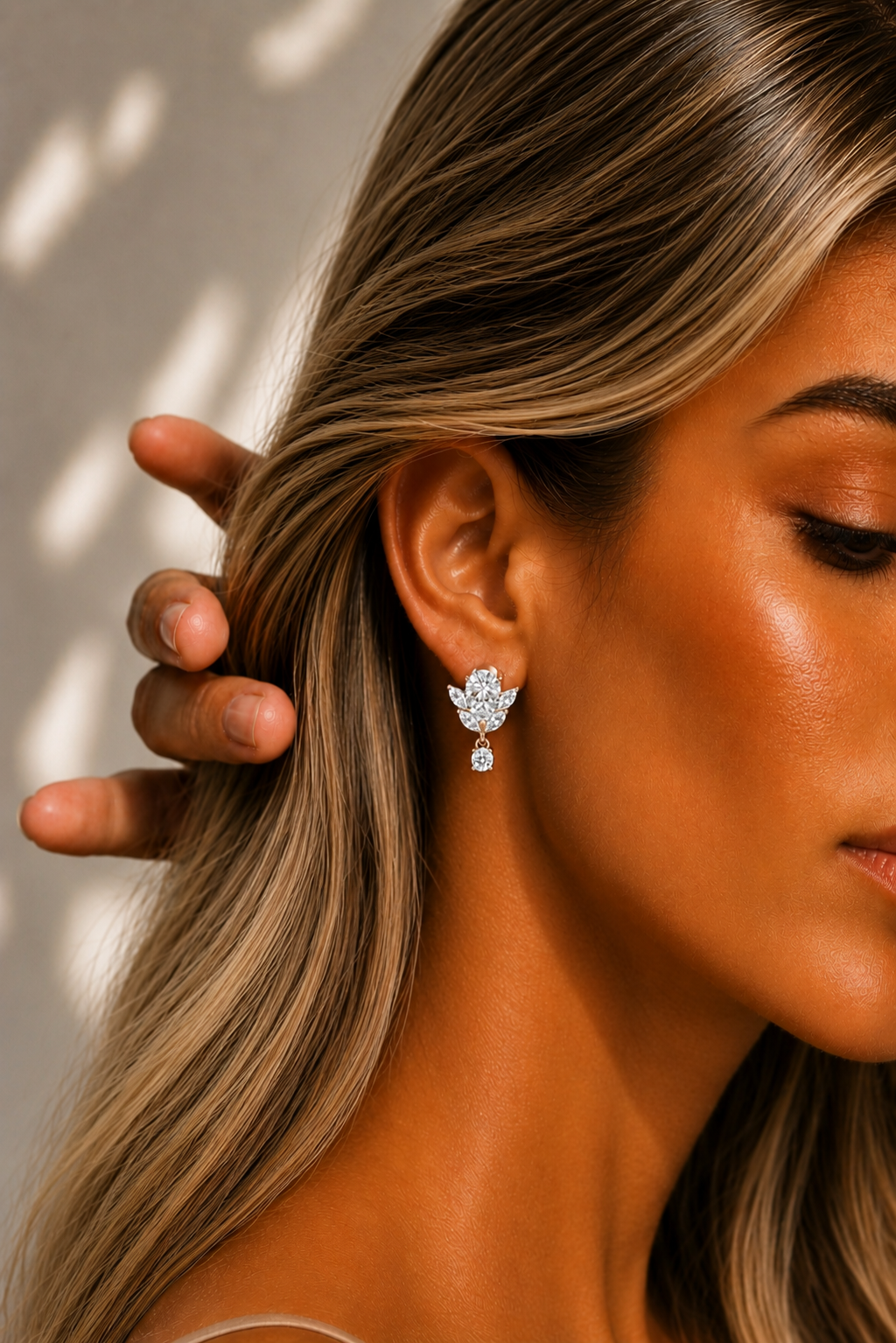 Drops Lab Grown White Gold Diamond Earring - HIGHCARAT DIAMONDS