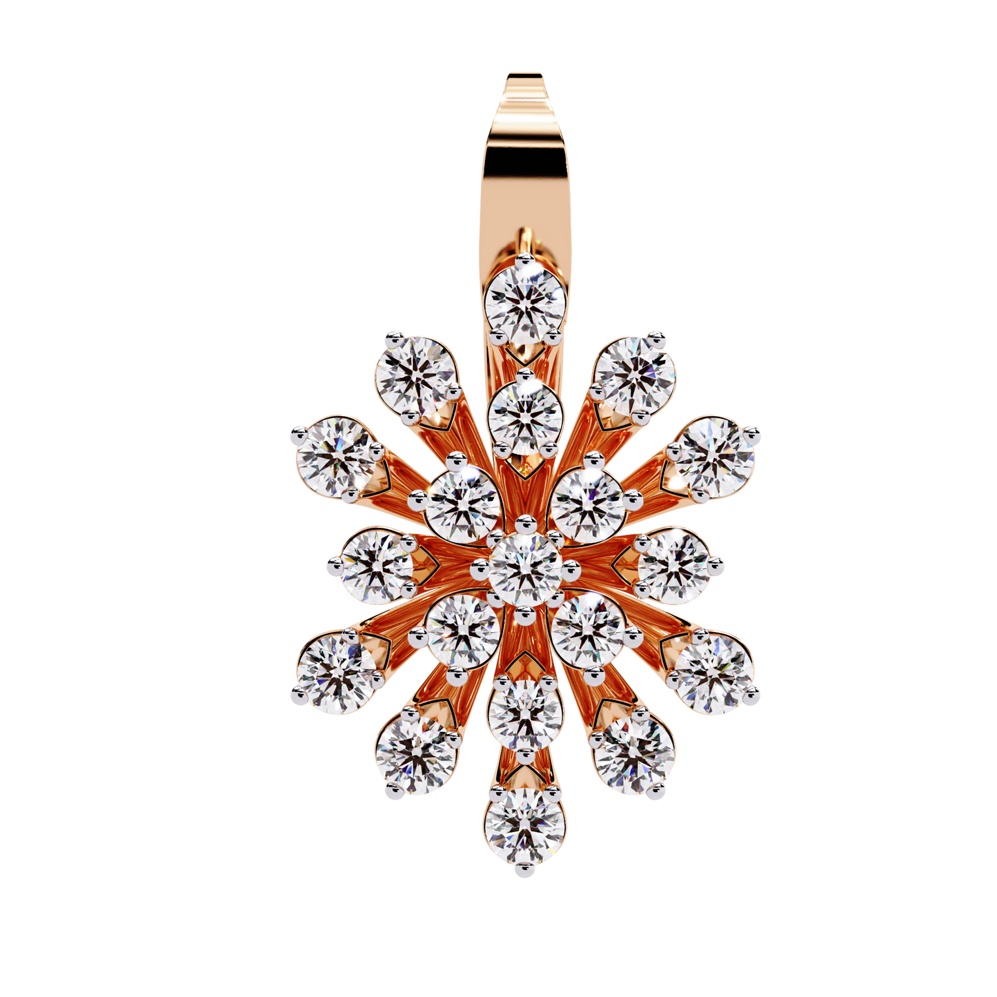 1.75Ct Round Cut Diamond Unique Flower Shape Stunning Prong Set Sparkling Dainty Hoop Earring Gift For Her