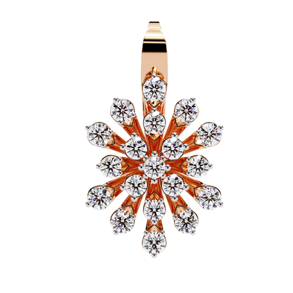 Round Cut Diamond Unique Flower Shape Stunning Prong Set Sparkling Dainty Hoop Earring Gift For Her