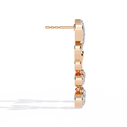 Vintage Round Cut Lab Grown & Natural Diamond Unique Butterfly Shape Cluster Certified Drop Earring Special Occasion