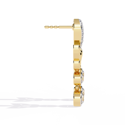 Vintage Round Cut Lab Grown & Natural Diamond Unique Butterfly Shape Cluster Certified Drop Earring Special Occasion