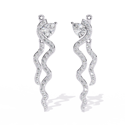 Pear And Round Cut White Colorless Daimond Antique Delicate Classic Handcrafted Party Wear Drop Earring For Her