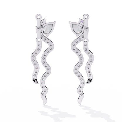 Pear And Round Cut White Colorless Daimond Antique Delicate Classic Handcrafted Party Wear Drop Earring For Her