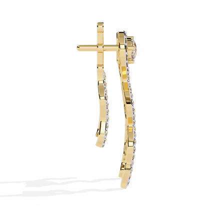 Pear And Round Cut White Colorless Daimond Antique Delicate Classic Handcrafted Party Wear Drop Earring For Her