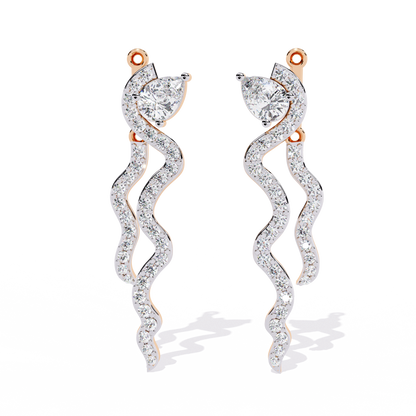 Pear And Round Cut White Colorless Daimond Antique Delicate Classic Handcrafted Party Wear Drop Earring For Her