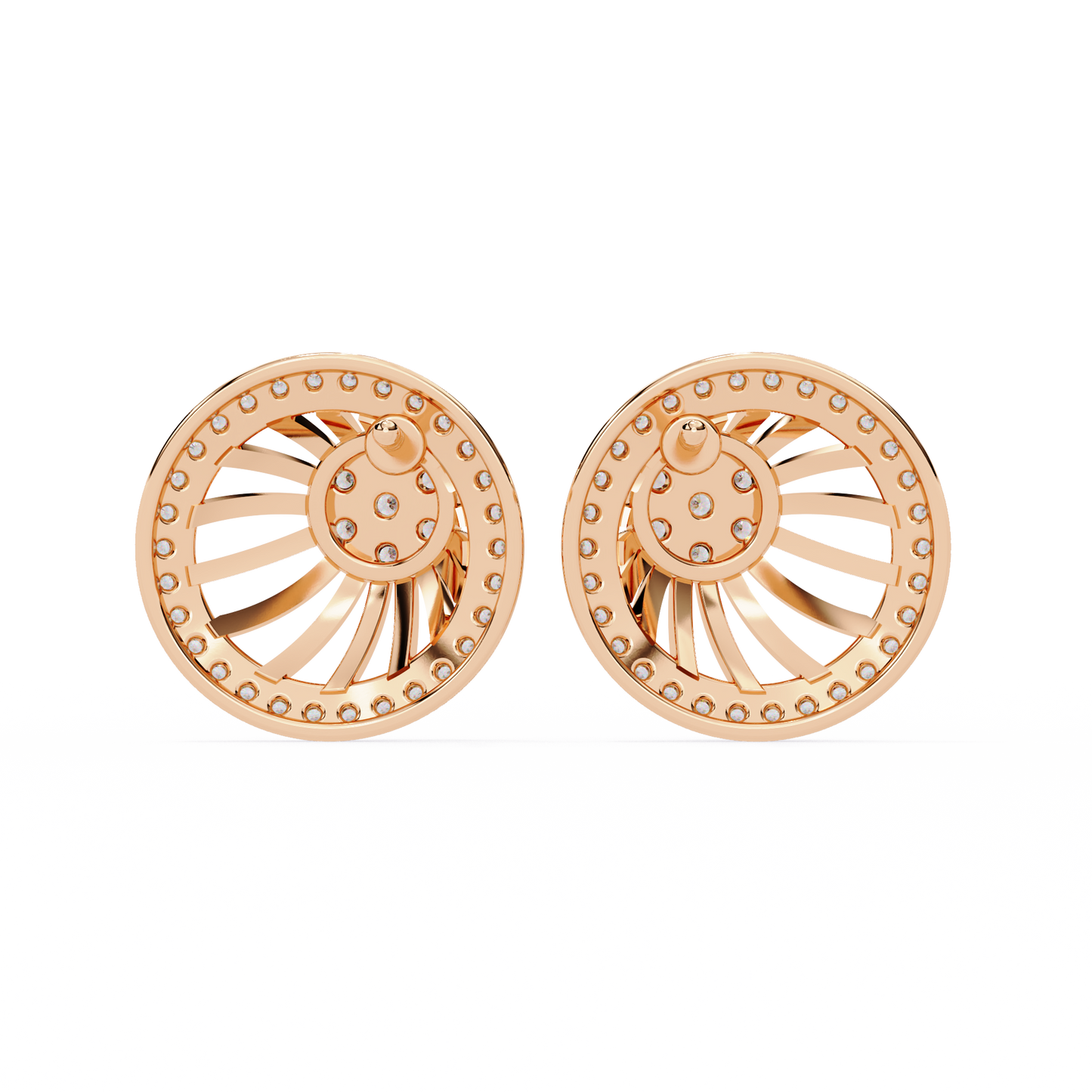 Round Cut White Colorless Diamond Handcrafted Vintage 14k Solid White Gold Sparkling Every Day Stud Earring