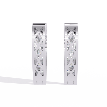 Vintage Princess Cut Top Grade Diamond Elegant Minimalist Stunning Handmade Hoop Party Wear Earring For Her