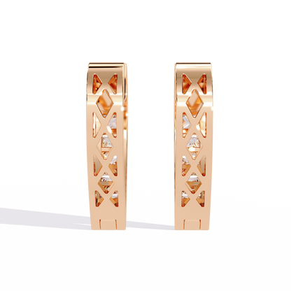 Vintage Princess Cut Top Grade Diamond Elegant Minimalist Stunning Handmade Hoop Party Wear Earring For Her