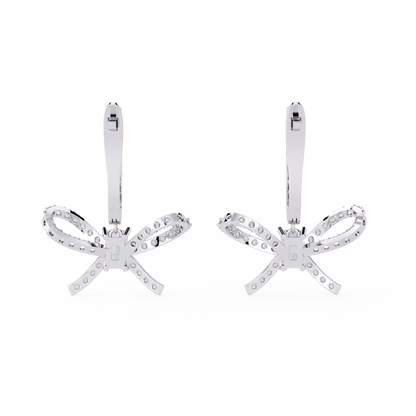 1.19Ct Round Cut High Quality Diamond Infinity Shape Minimalist Vintage Cluster Hoop Earring Gift For Her