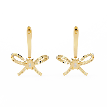 1.19Ct Round Cut High Quality Diamond Infinity Shape Minimalist Vintage Cluster Hoop Earring Gift For Her