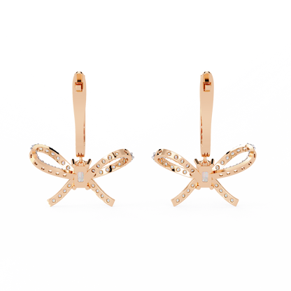 1.19Ct Round Cut High Quality Diamond Infinity Shape Minimalist Vintage Cluster Hoop Earring Gift For Her