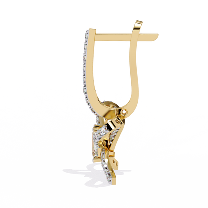 1.19Ct Round Cut High Quality Diamond Infinity Shape Minimalist Vintage Cluster Hoop Earring Gift For Her