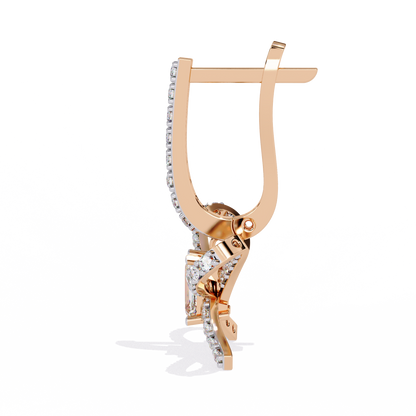 1.19Ct Round Cut High Quality Diamond Infinity Shape Minimalist Vintage Cluster Hoop Earring Gift For Her