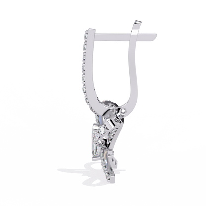 1.19Ct Round Cut High Quality Diamond Infinity Shape Minimalist Vintage Cluster Hoop Earring Gift For Her