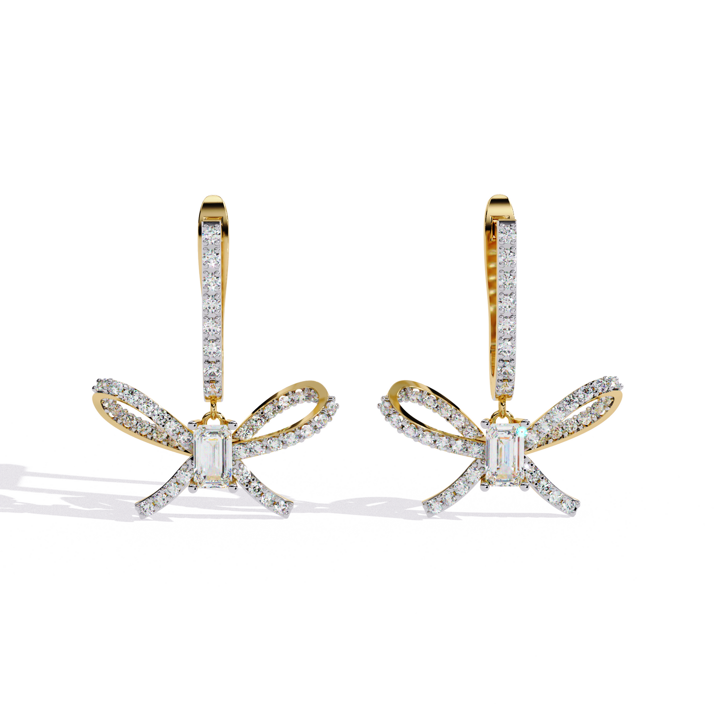 1.19Ct Round Cut High Quality Diamond Infinity Shape Minimalist Vintage Cluster Hoop Earring Gift For Her