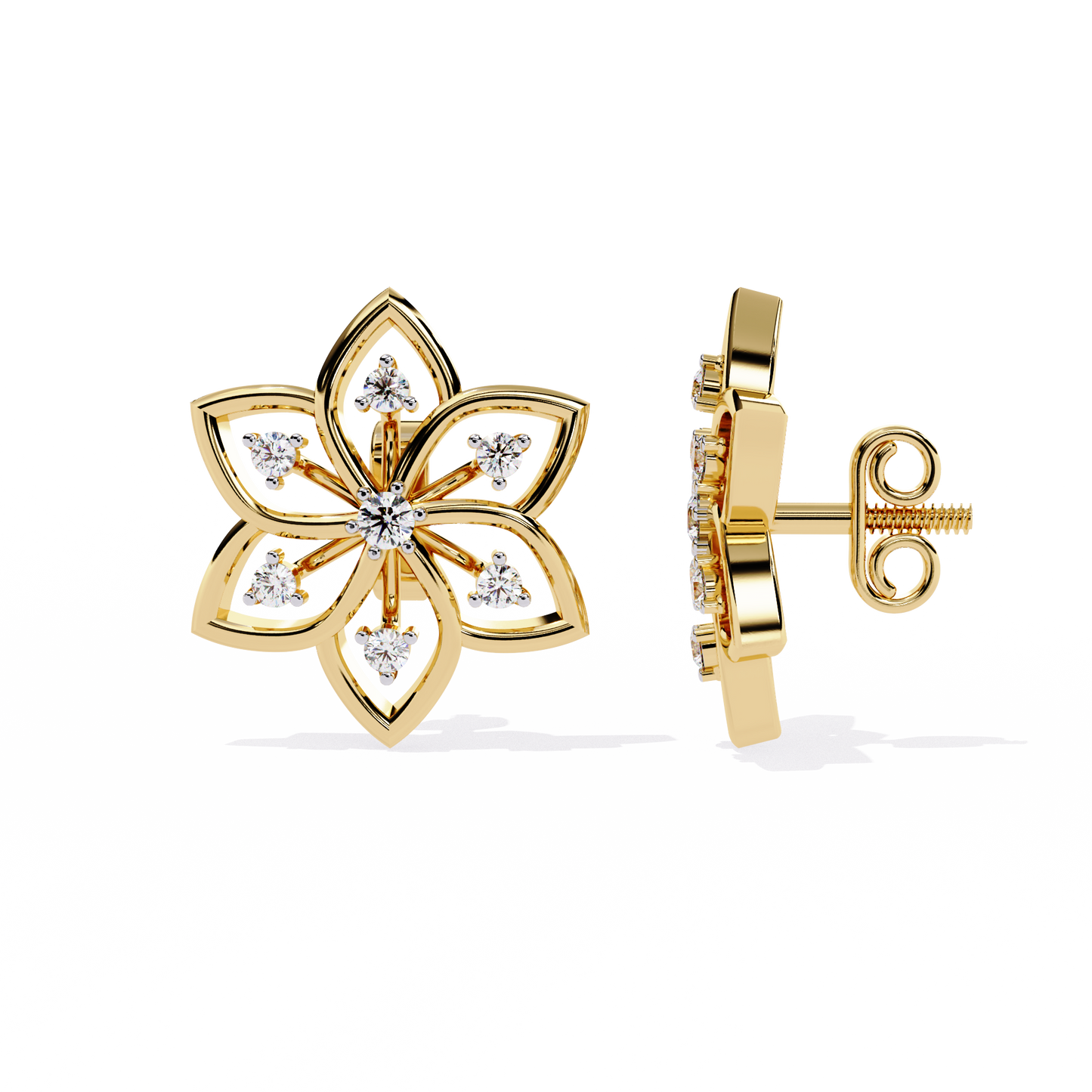 Vintage Round Cut Top Grade Diamond Unique Art Deco Dainty Party Wear Stud Earring For Women
