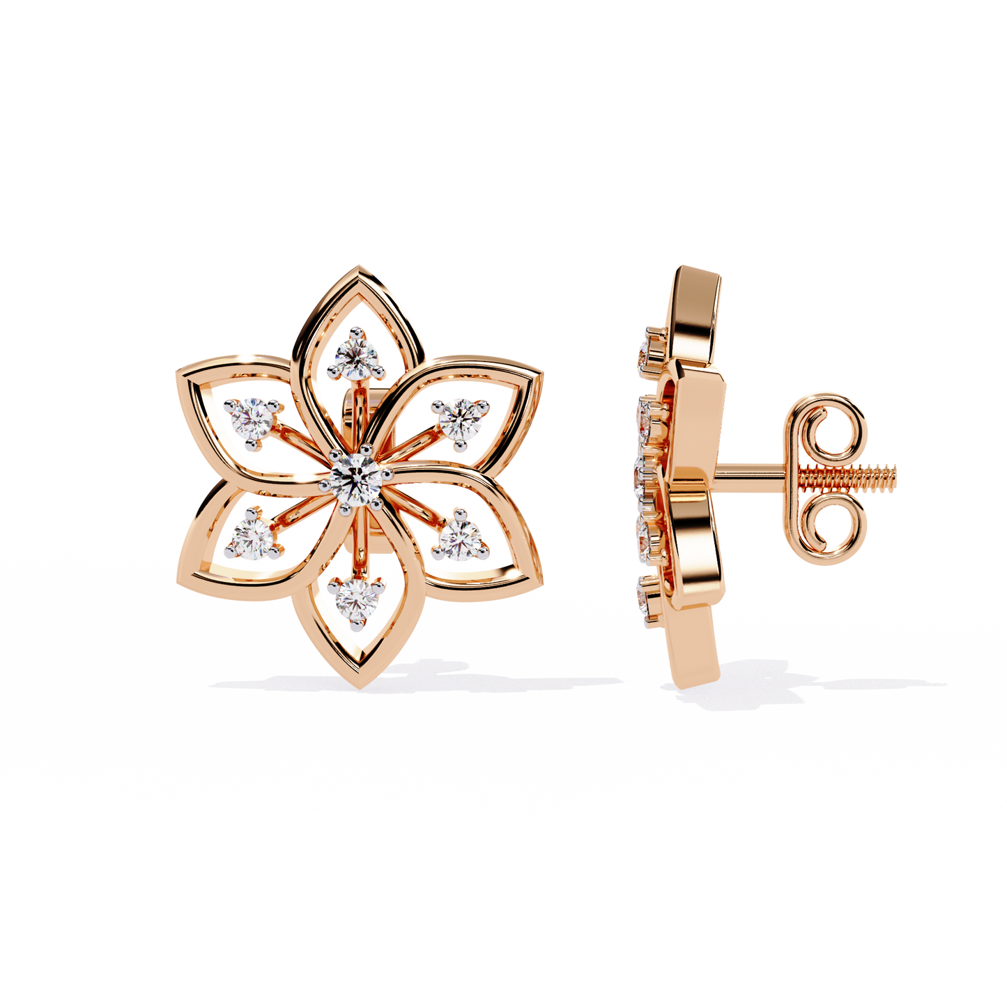 Vintage Round Cut Top Grade Diamond Unique Art Deco Dainty Party Wear Stud Earring For Women