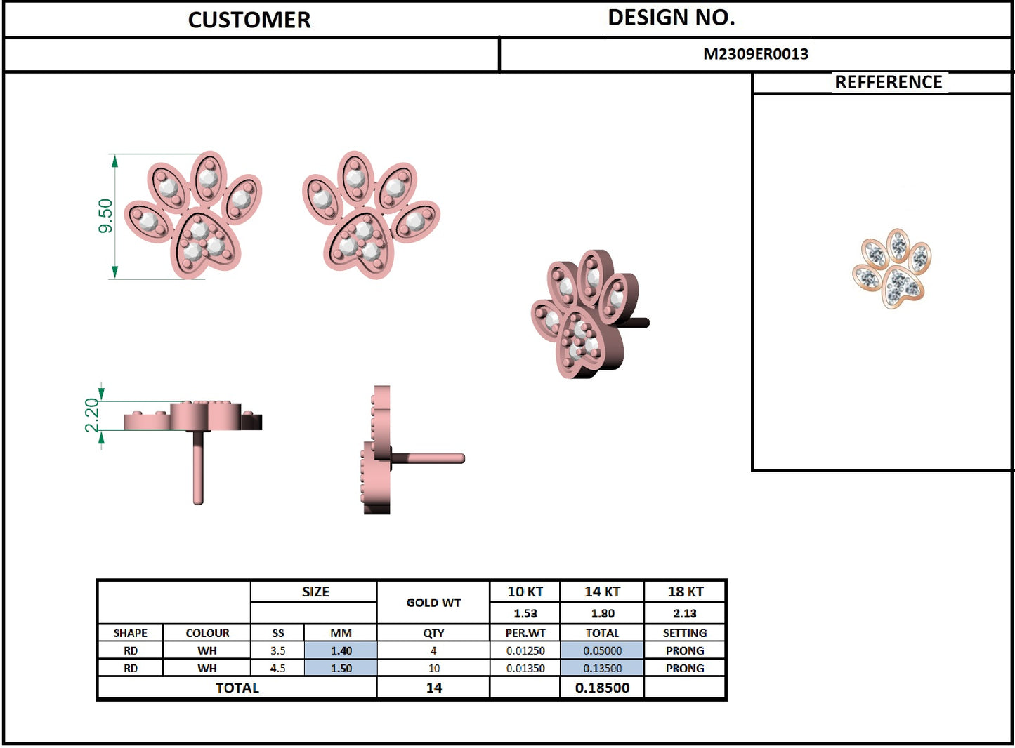 Round Cut Lab Grown & Natural Diamond Antique Stackable Stunning 18k Solid White Gold Perfect Stud Earring Gift For Her