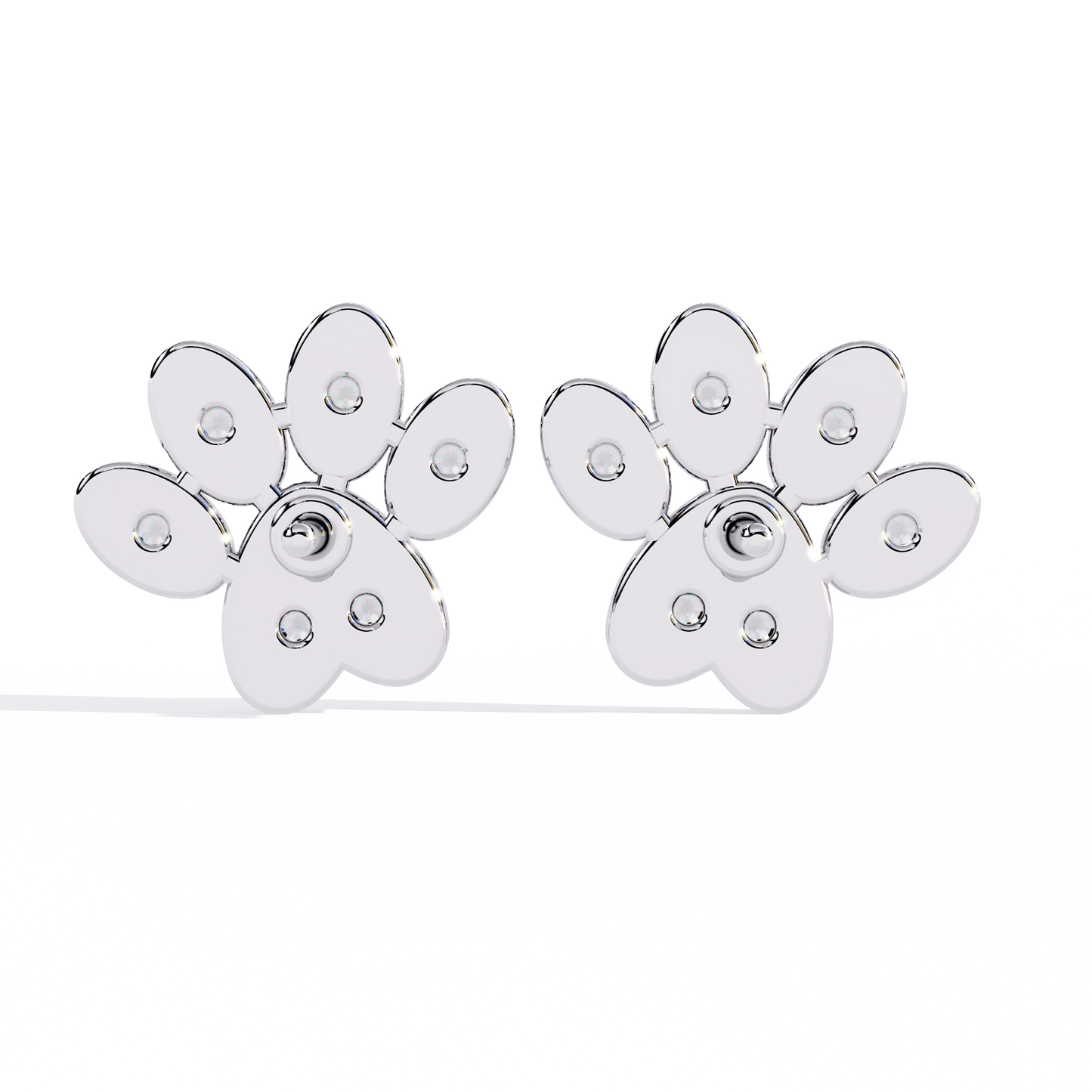 Round Cut Lab Grown & Natural Diamond Antique Stackable Stunning 18k Solid White Gold Perfect Stud Earring Gift For Her