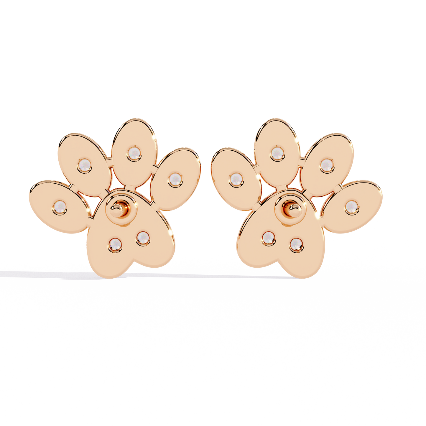 Round Cut Lab Grown & Natural Diamond Antique Stackable Stunning 18k Solid White Gold Perfect Stud Earring Gift For Her