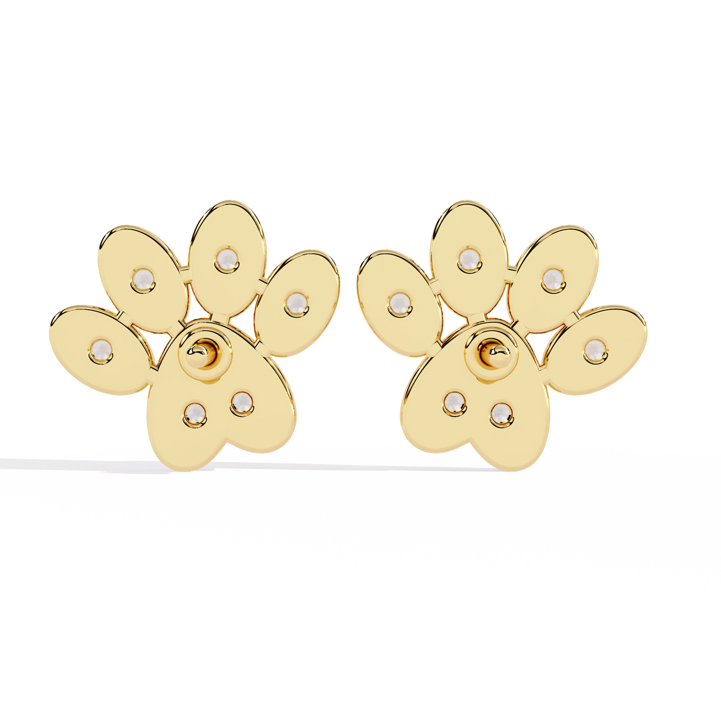 Round Cut Lab Grown & Natural Diamond Antique Stackable Stunning 18k Solid White Gold Perfect Stud Earring Gift For Her