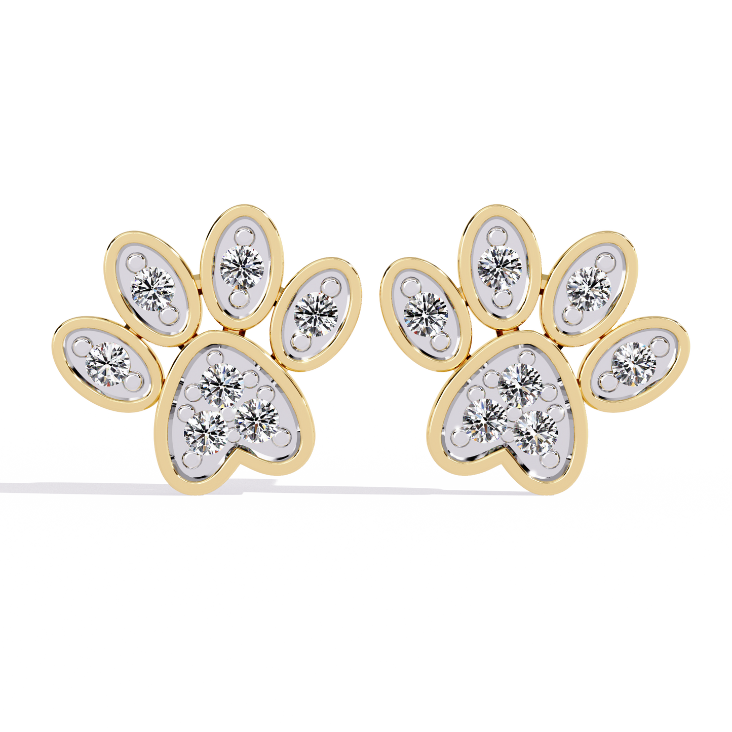 Round Cut Lab Grown & Natural Diamond Antique Stackable Stunning 18k Solid White Gold Perfect Stud Earring Gift For Her