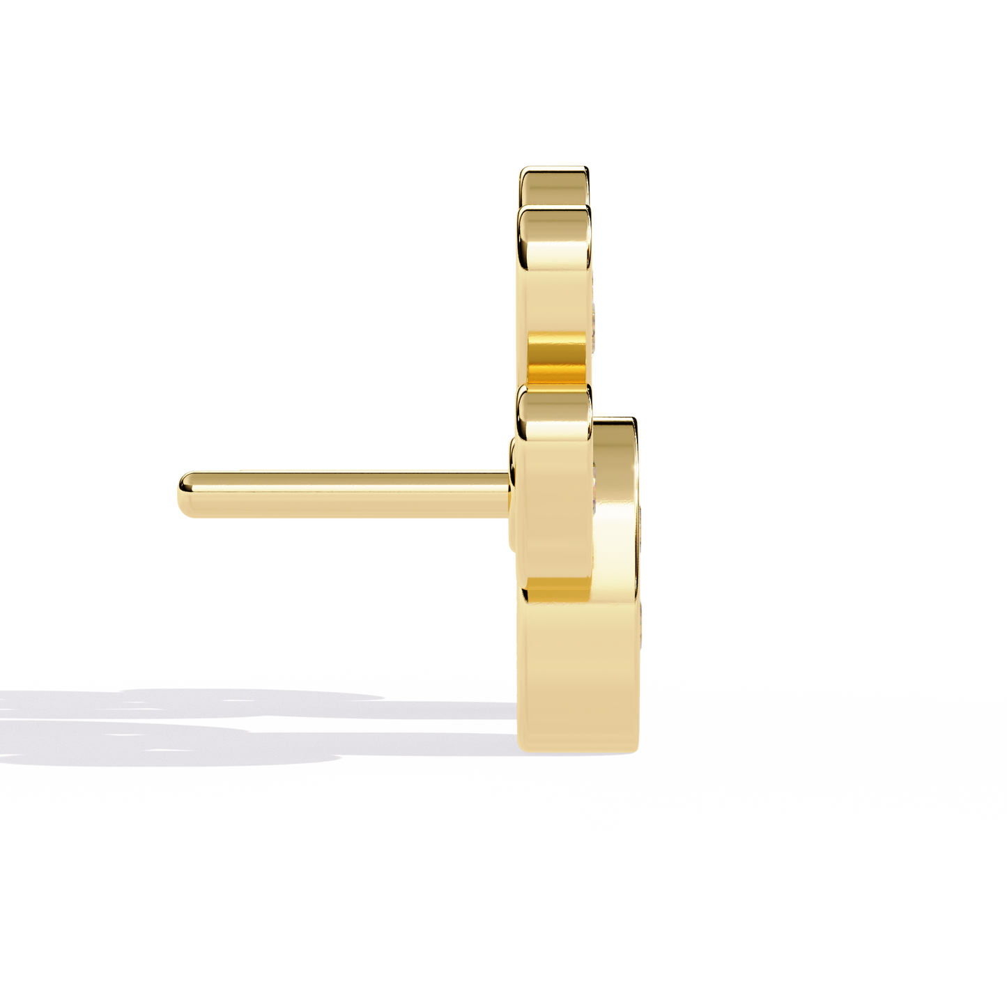 Round Cut Lab Grown & Natural Diamond Antique Stackable Stunning 18k Solid White Gold Perfect Stud Earring Gift For Her