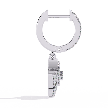 Vintage Round Cut Top Grade Diamond Antique Elegant Classic Handmade Wedding Hoop Earring For Her