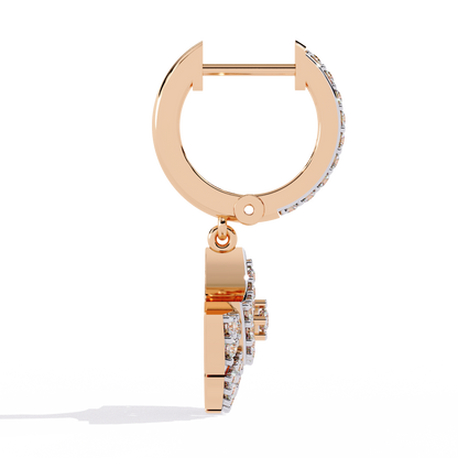 Vintage Round Cut Top Grade Diamond Antique Elegant Classic Handmade Wedding Hoop Earring For Her