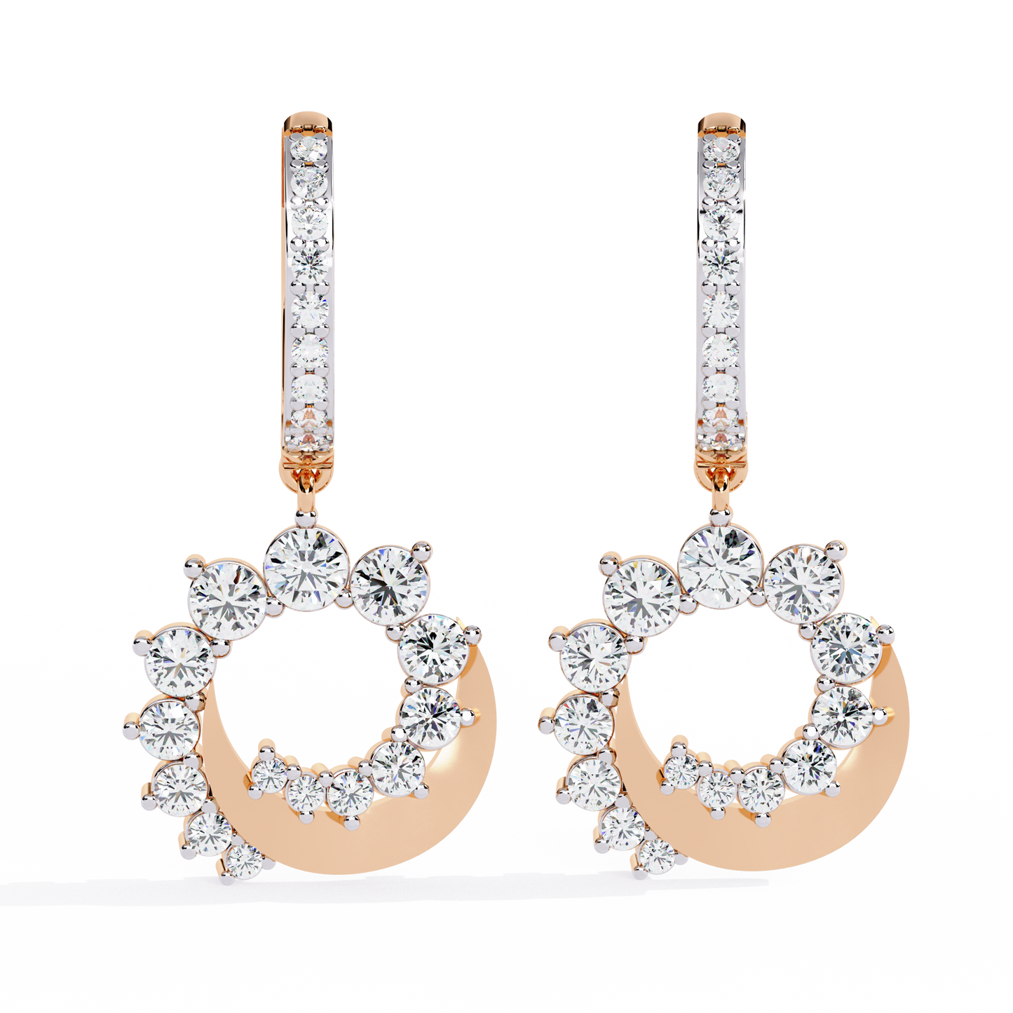 1.00Ct Round Cut Lab Grown Diamond Unique 18k Yellow Gold Dainty Stacking Bridesmaid Hoop Earring For Gift