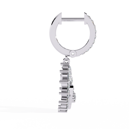 1.00Ct Round Cut Lab Grown Diamond Unique 18k Yellow Gold Dainty Stacking Bridesmaid Hoop Earring For Gift