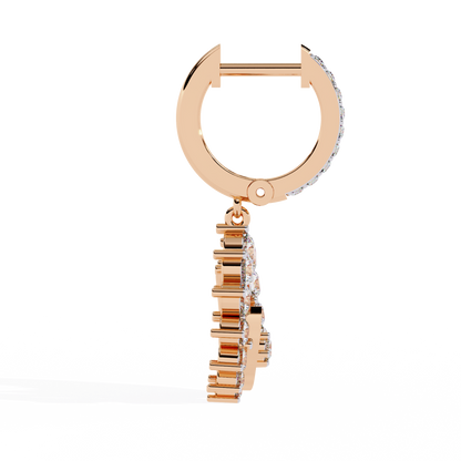 1.00Ct Round Cut Lab Grown Diamond Unique 18k Yellow Gold Dainty Stacking Bridesmaid Hoop Earring For Gift