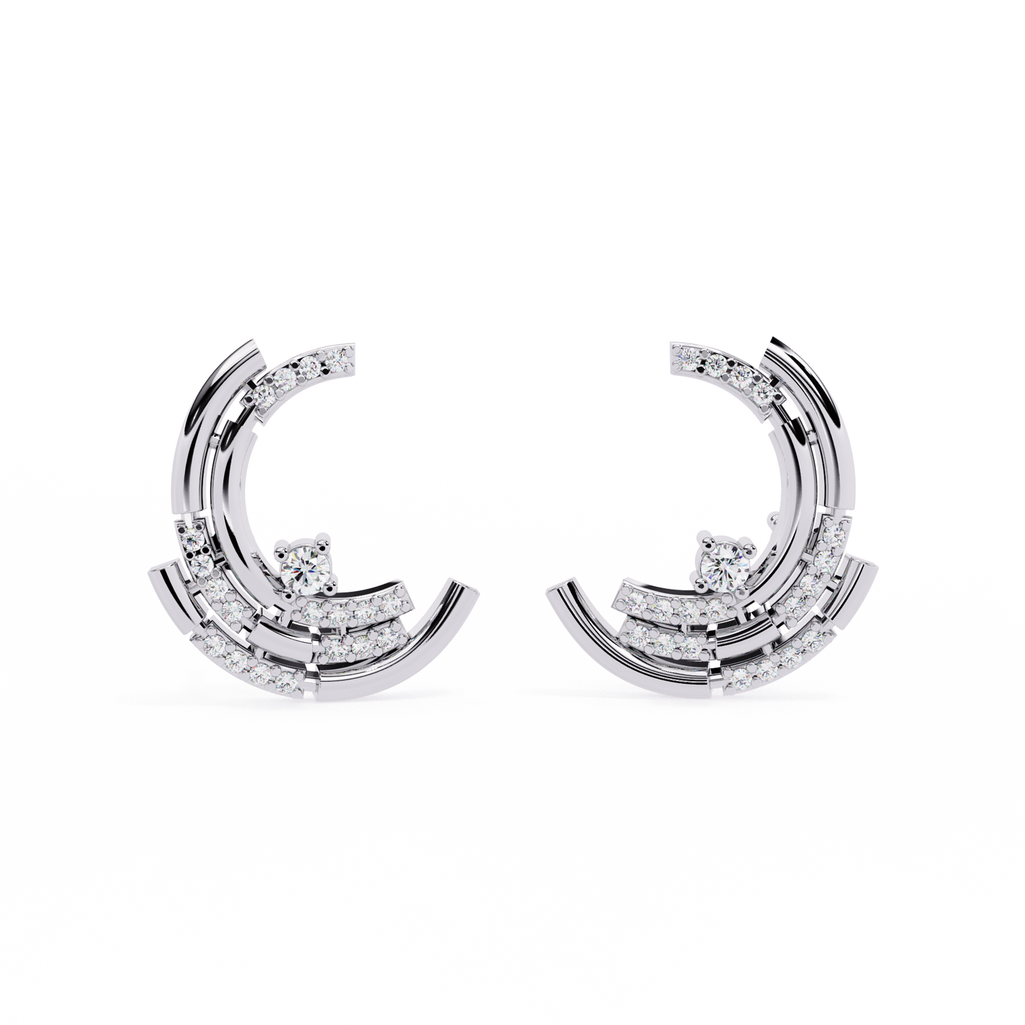 Vintage Round Cut Diamond Antique Cluster Minimalist Push Back Classic Stud Earring For Women's