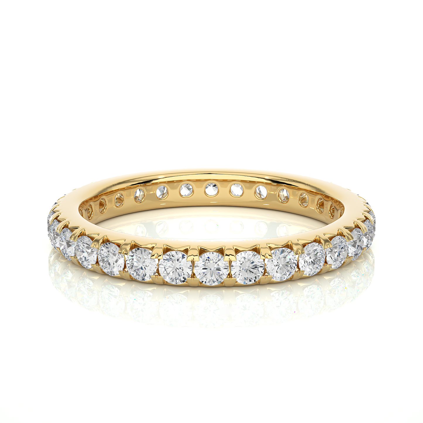 18k Solid Gold Natural or lab grown 1.04 Ct Round Diamond Full Eternity Wedding Band Gift For Her