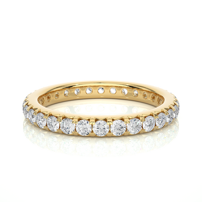 18k Solid Gold Natural or lab grown 1.04 Ct Round Diamond  Full Eternity Wedding Band Gift  For Her