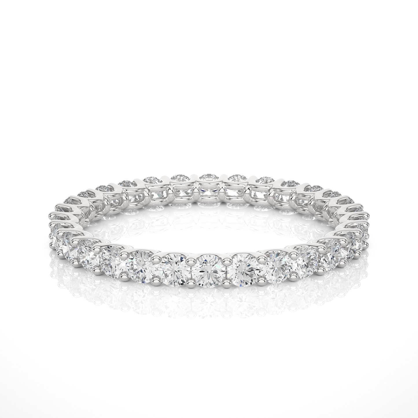 Full Eternity Wedding Band, Yellow Gold Stackable Bridal Matching Band For Her