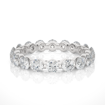 2.01 CT Round Natural & Lab Grown Diamond Very Classic Eternity Band Ring Perfect For Everyday Wear