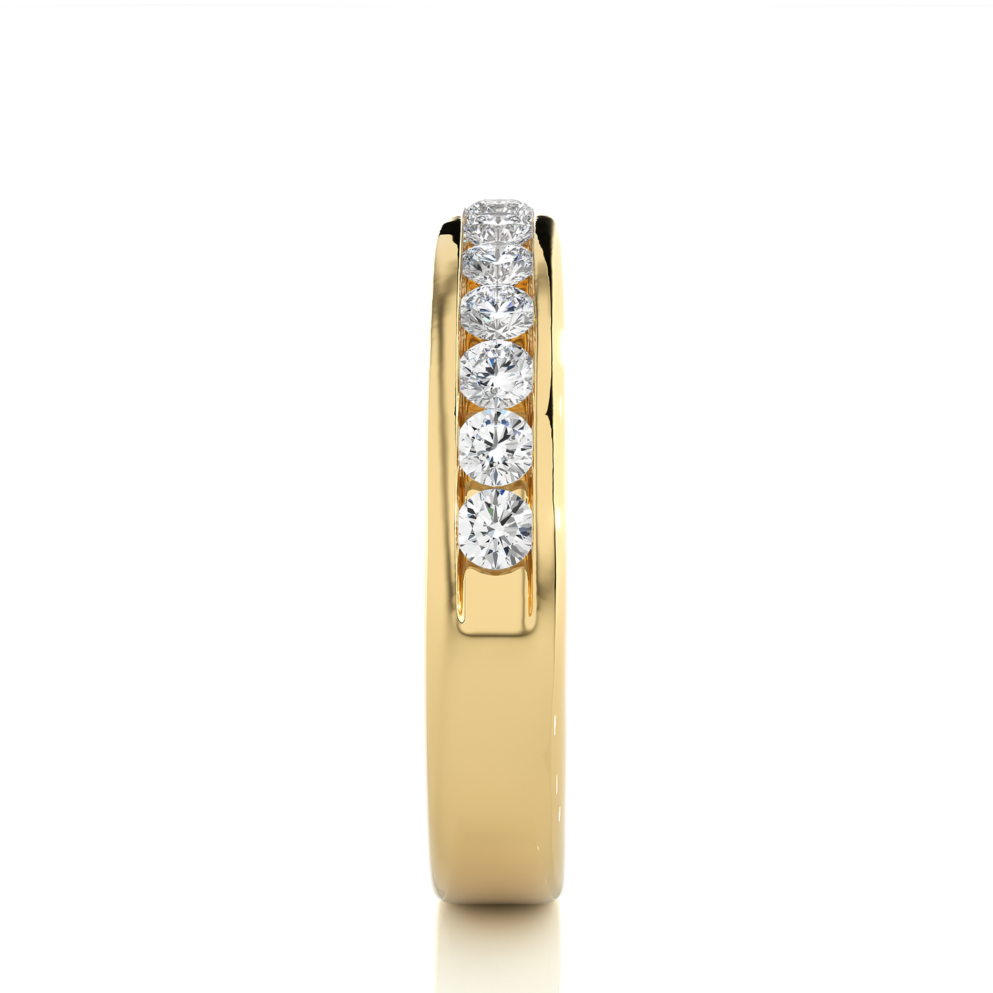 Eco-Friendly Round Diamond Channel Set Wedding Band Lab-Grown Sparkle Band For Wife - HIGHCARAT DIAMONDS