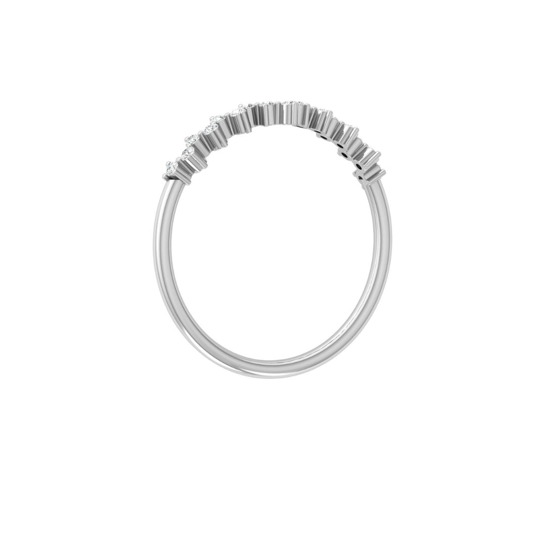 Elegant 0.15 CT Round Diamond Half Eternity Band Ring In Graceful Curves - HIGHCARAT DIAMONDS
