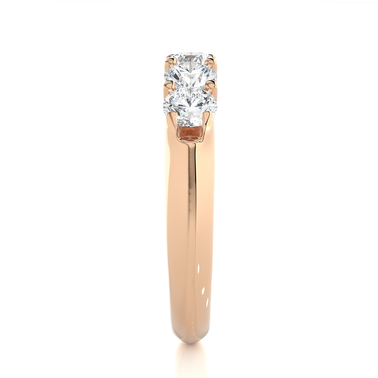 Elegant Round Colorless Labgrown Diamond Half Eternity Wedding Band For Your Big Day Jewelry - HIGHCARAT DIAMONDS