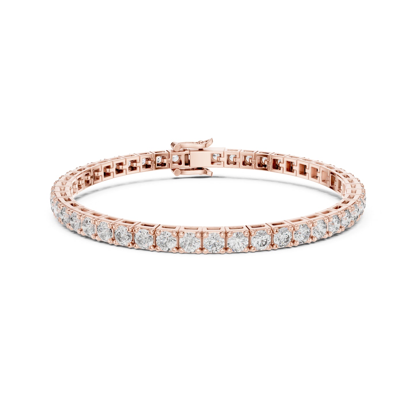 9.25 Ct Round Shape Top Grade Lab Grown Diamond 14k Solid Gold Unique Fabulous Tennis Wedding Bracelet