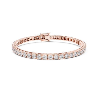 9.25 Ct Round Shape Top Grade Lab Grown Diamond 14k Solid Gold  Unique Fabulous Tennis Wedding Bracelet