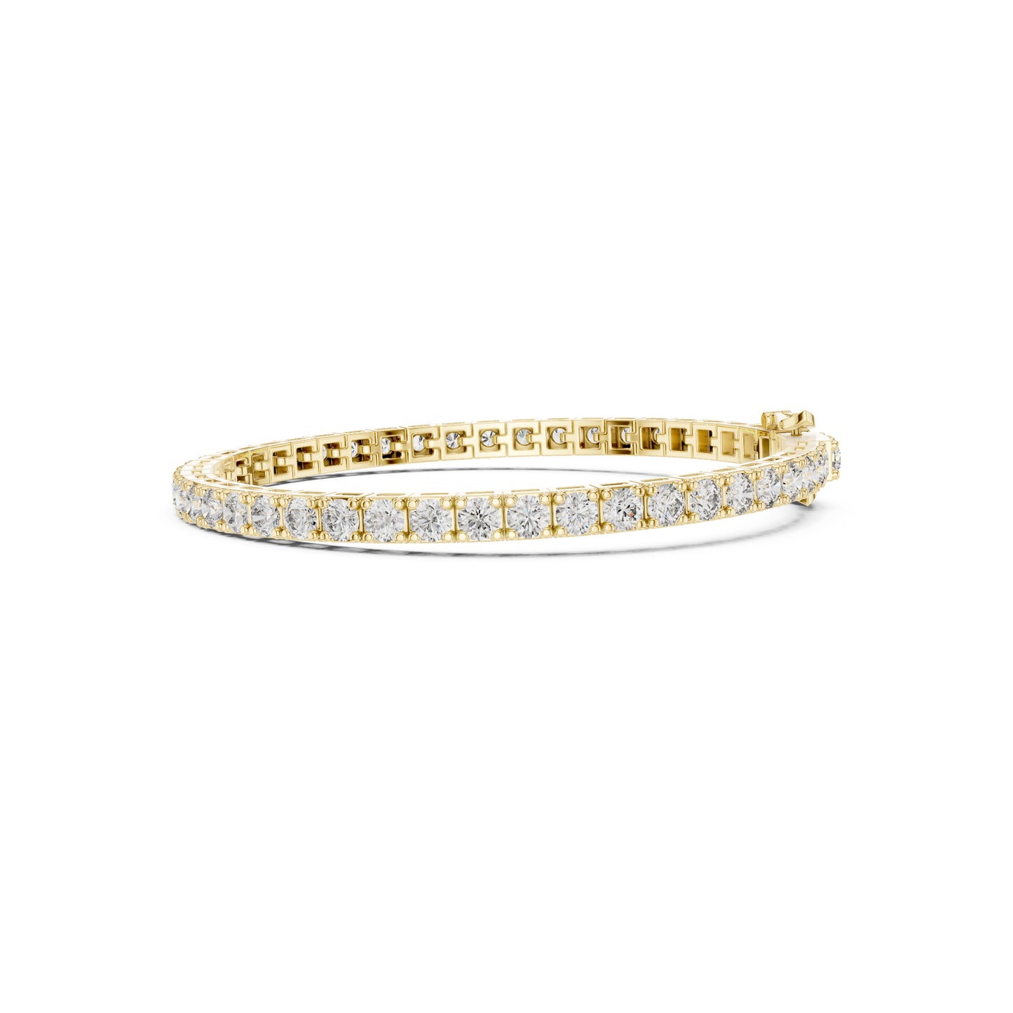 9.25 Ct Round Shape Top Grade Lab Grown Diamond 14k Solid Gold Unique Fabulous Tennis Wedding Bracelet