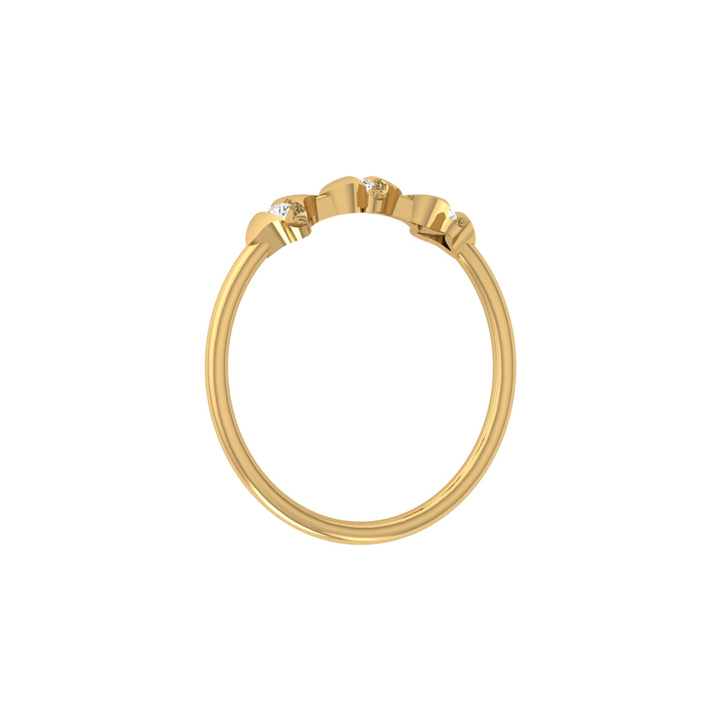 Fancy Round Diamond Ring For Women's In 14 KT Solid Gold Modern And Secure Design - HIGHCARAT DIAMONDS