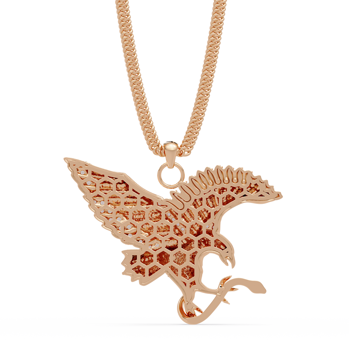 Flying Eagle Statement Lab Diamond Pendant Necklace - HIGHCARAT DIAMONDS