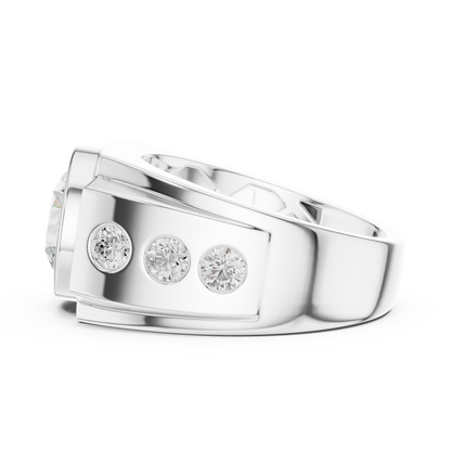 14k Solid Rose Gold Lab Grown Round Shapes Diamond Elegance Sparkle Men Ring Gift For Birthday