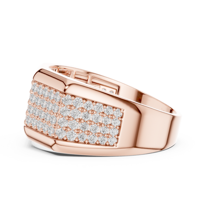 14k Solid White Gold 1.20 Carat Round Shape Natural & Lab Grown Diamond  Ring for Men Daily Use