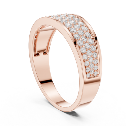 18k Solid Gold Round Shapes Lab grown & Natural Diamond Men Ring For Every Occasionally Wear For Her