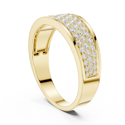 18k Solid Gold Round Shapes Lab grown & Natural Diamond Men Ring For Every Occasionally Wear For Her